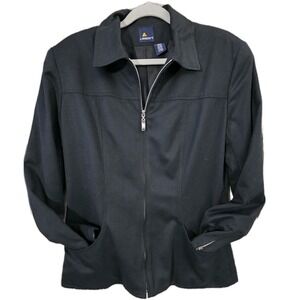 LizSport Jacket Black Size 4 Full Zip Pockets